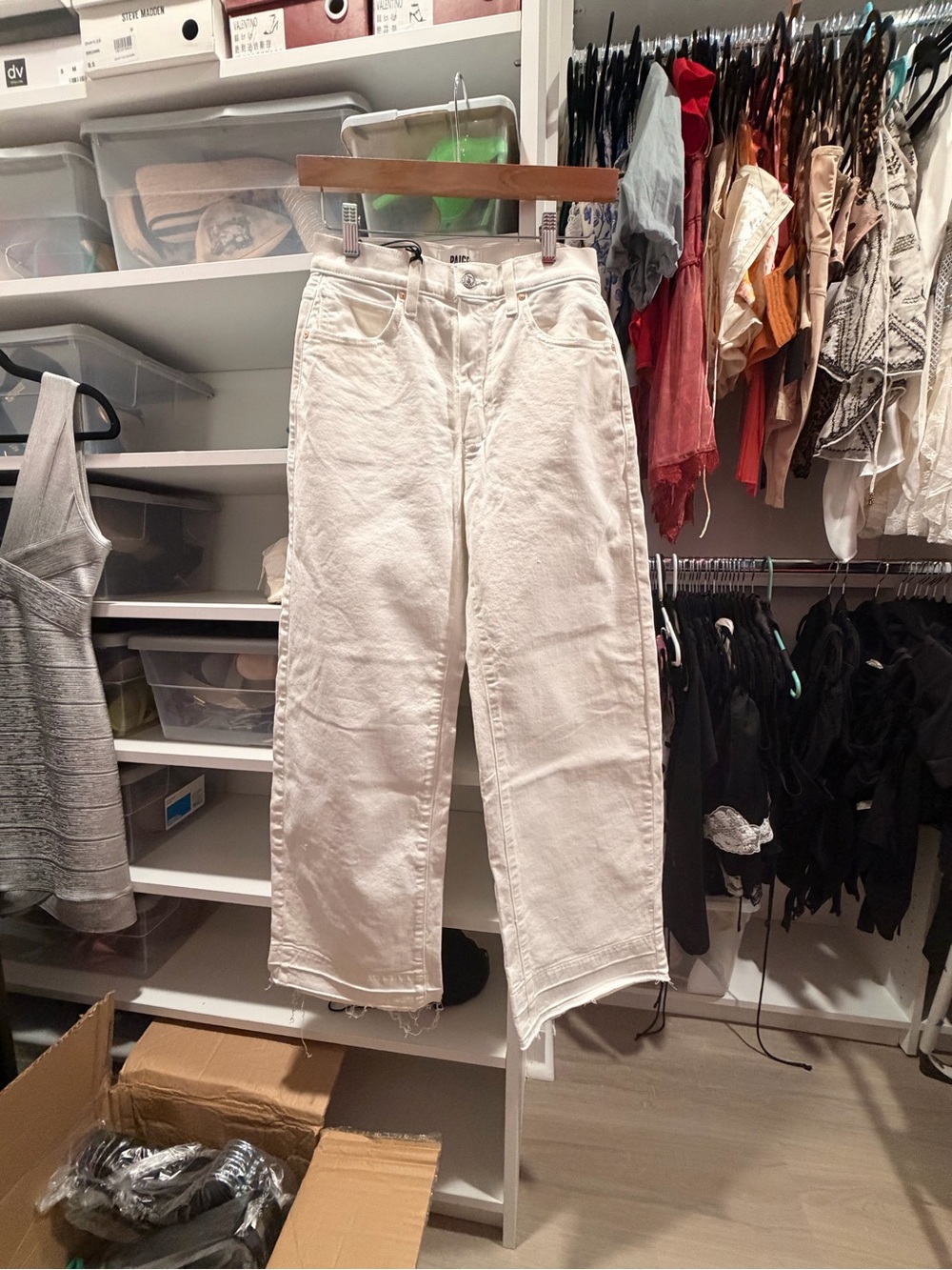 PAIGE White Straight-Leg Jeans